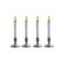 CC Christmas Decor Cape Cod LED Window Candles with Timer - 9" - White and Sliver - Set of 4